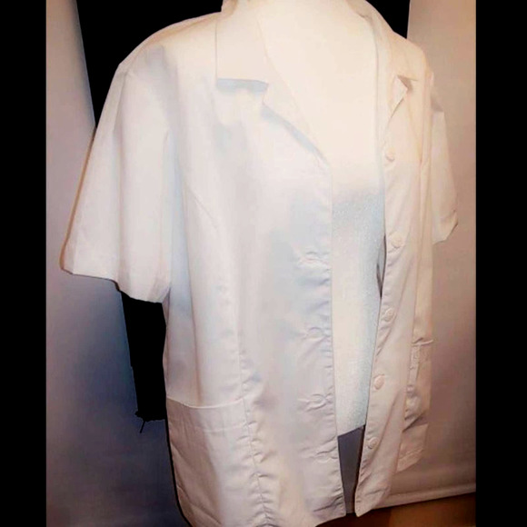 Uniform Shirt Jacket Top 2XL NEW White by Peaches by Peaches Uniforms - Picture 4 of 6